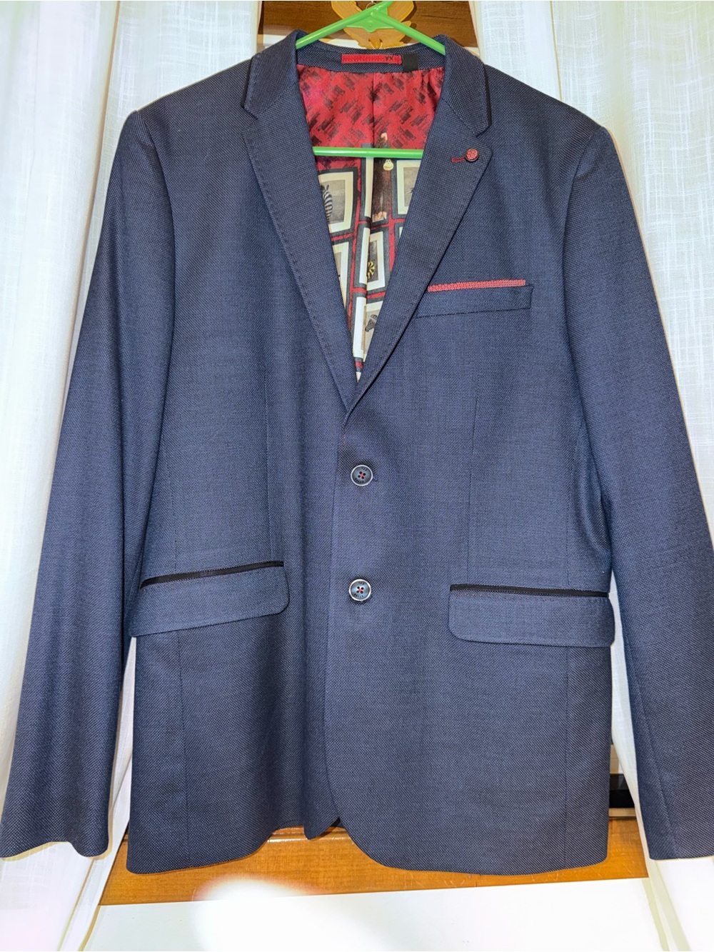 Ted Baker London Navy Blazer with Red Accent